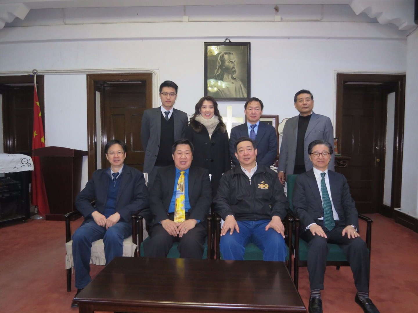 訪問北京巿基督教兩會，由蔡葵主席(右二坐)接待